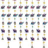 Kuber Industries Handcrafted Elephant Door Latkan with Bells|Rajasthani Traditional Hanging Windchimes Pair for Home Decoration,Pack of 2 (Multicolor)